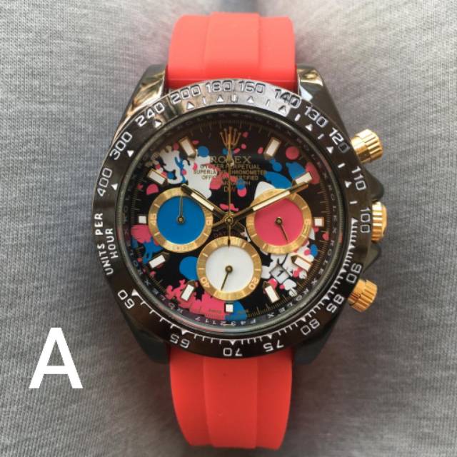 JAM TANGAN ROLEX BLUE COLOUR RUBBER SEMI SUPER