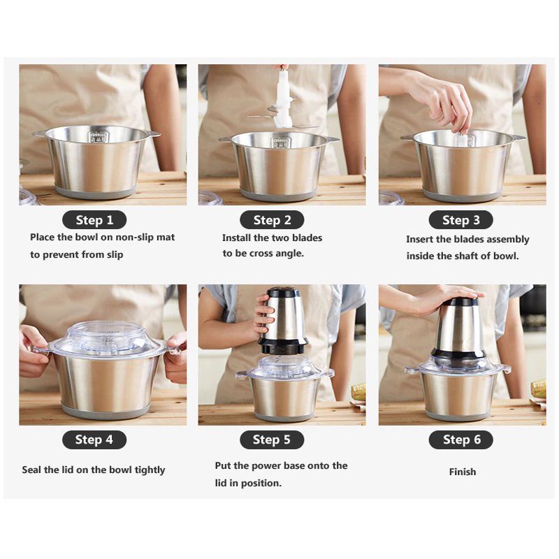 Blender daging stainless 2L /Meat grinder blender stalinless chopper
