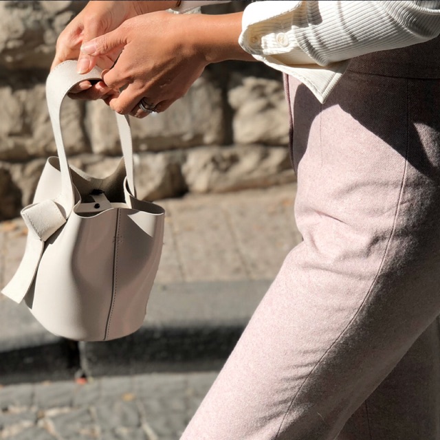 Kwani Suede Knot Bucket Ivory