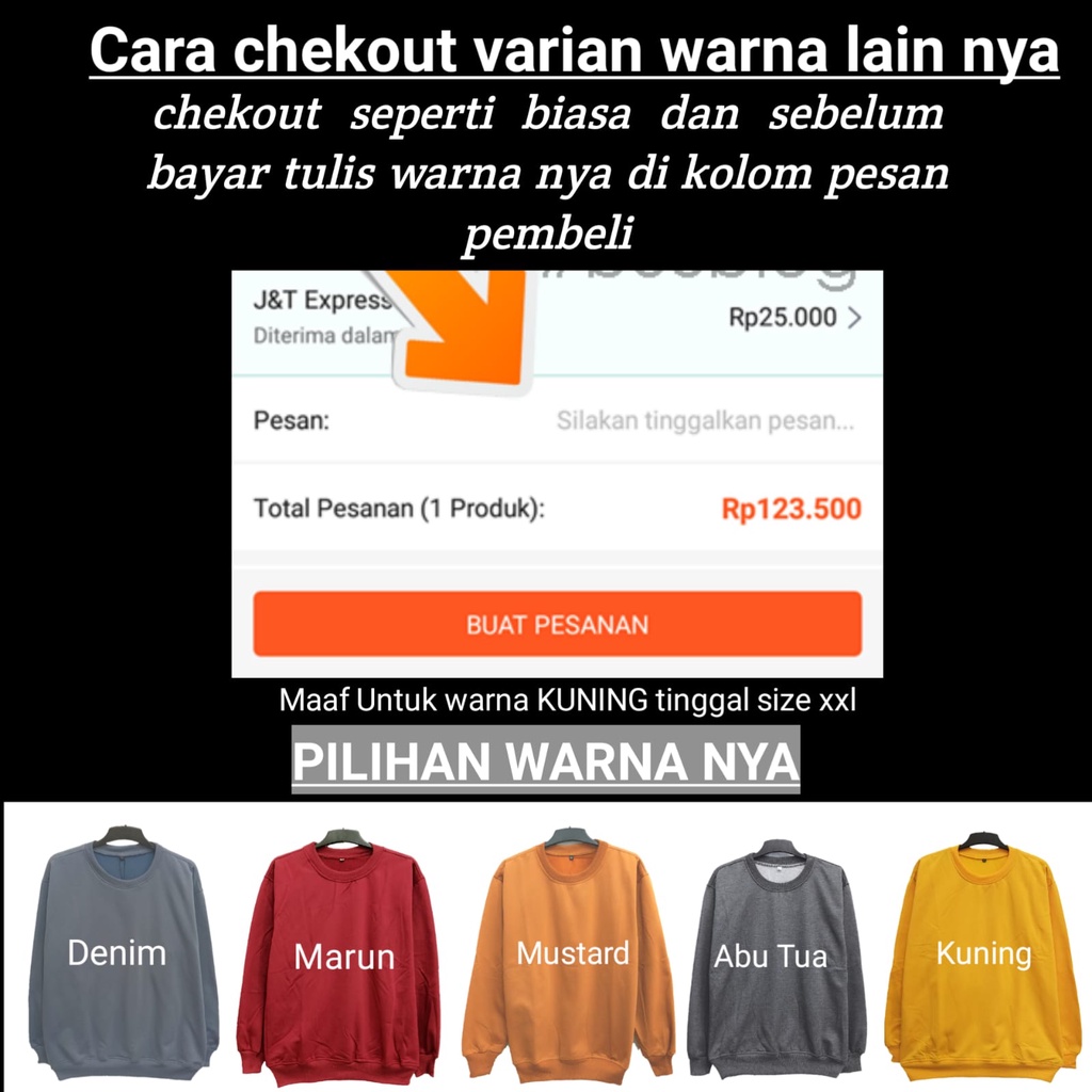 BASIC SWEATER POLOS PRIA / WANITA SIZE M-L-XL-XXL TERLARIS / CREWNECK POLOS / sweater / COD