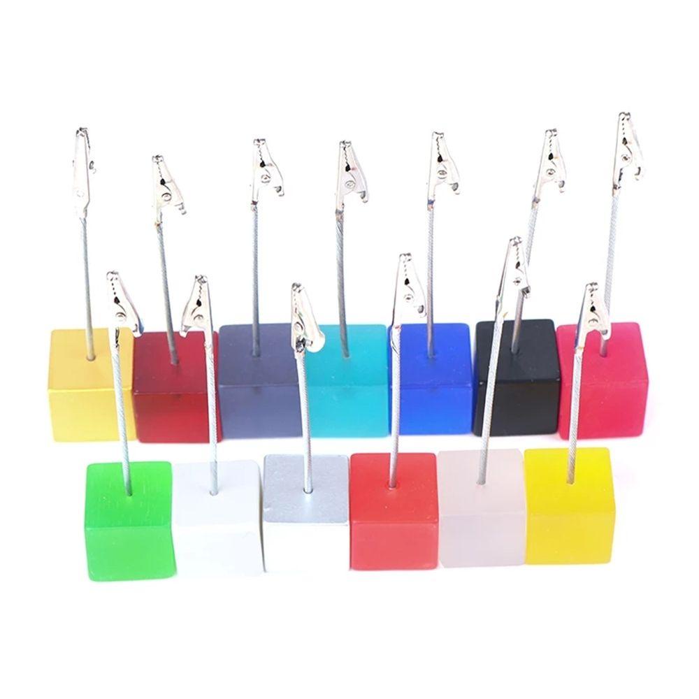 Lanfy Memo Card Holder Kubus Warna Kreatif Memo Stand Memo Card Standing Pesta Pernikahan Resepsi Klip Note Clamp