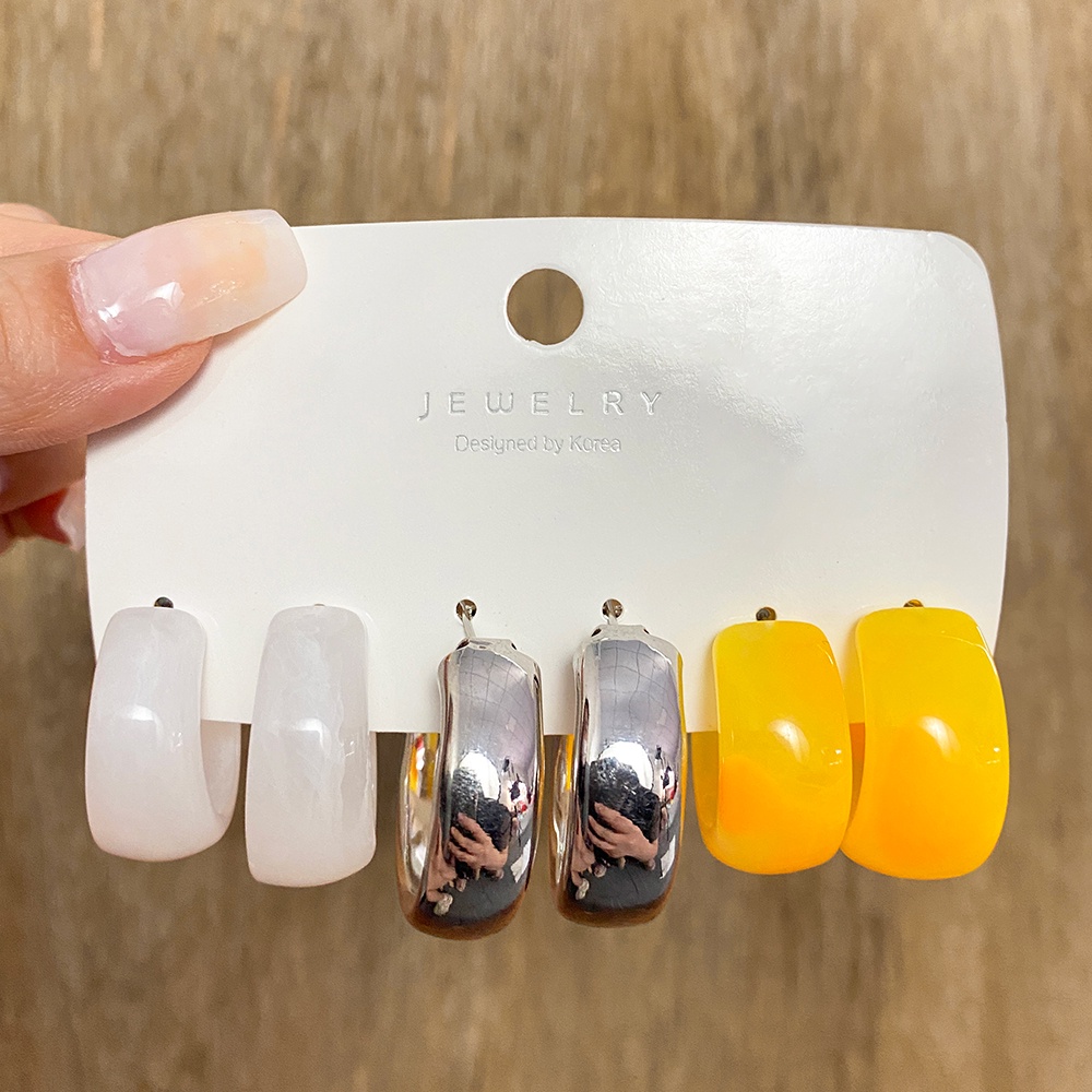 Set Anting Bahan Akrilik Resin Untuk Wanita