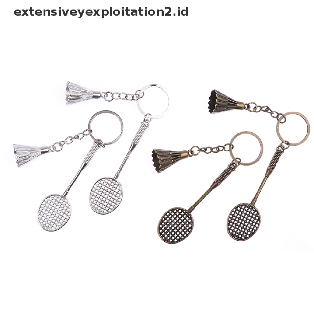 (Hotter 1) Gantungan Kunci Bentuk Raket Badminton Bahan metal