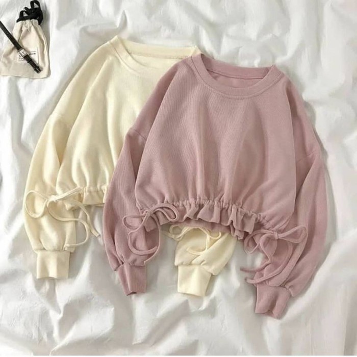 jaket wanita COD SWEATER CROP KOREA SUZY SWEATER PREMIUM SWETER WANITA - DUSTY korea parka kekinian 