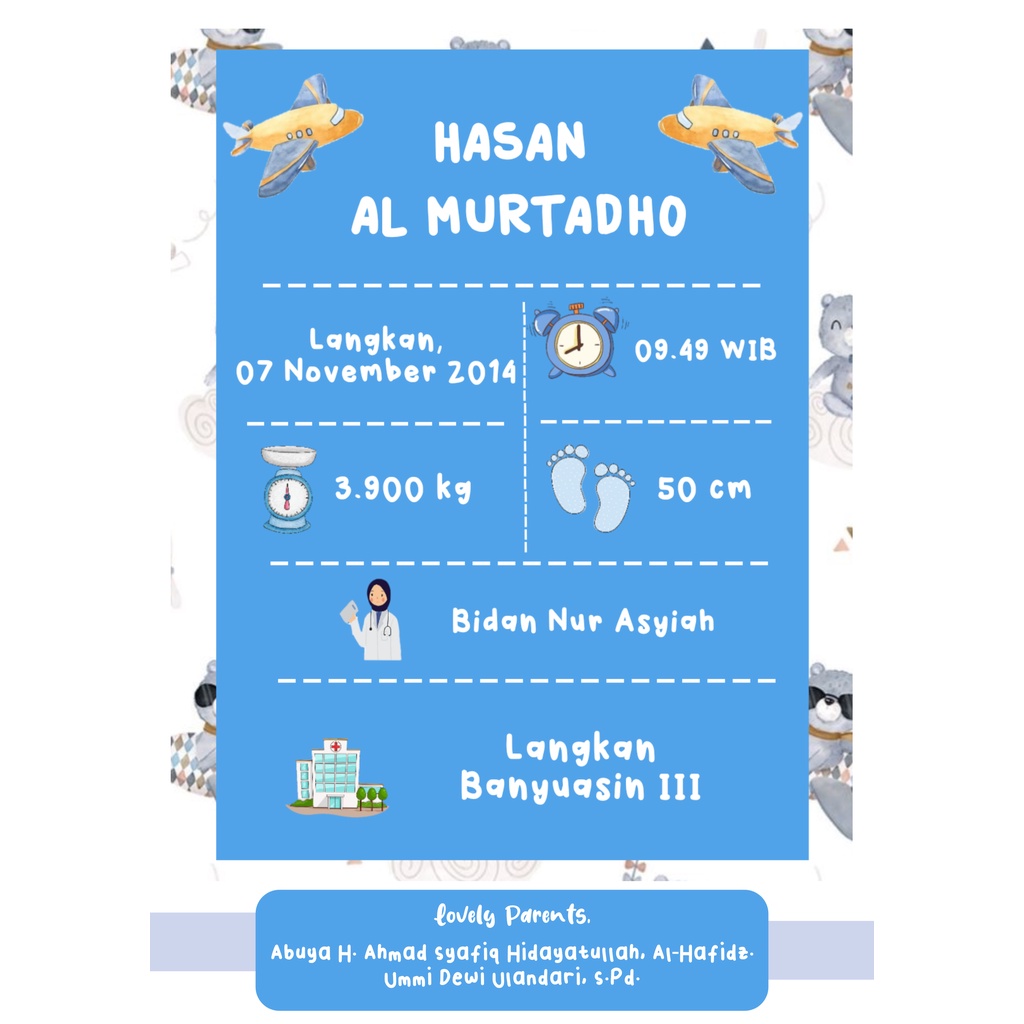 Biodata Bayi Baru Lahir NFBOY02
