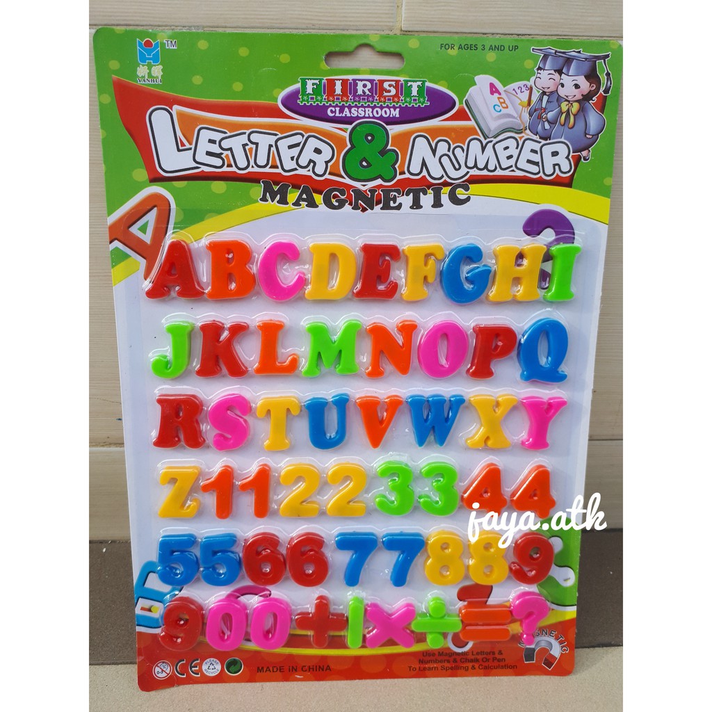 Mainan Anak Magnetic Huruf / Magnetik Angka Letter / Number Magnet