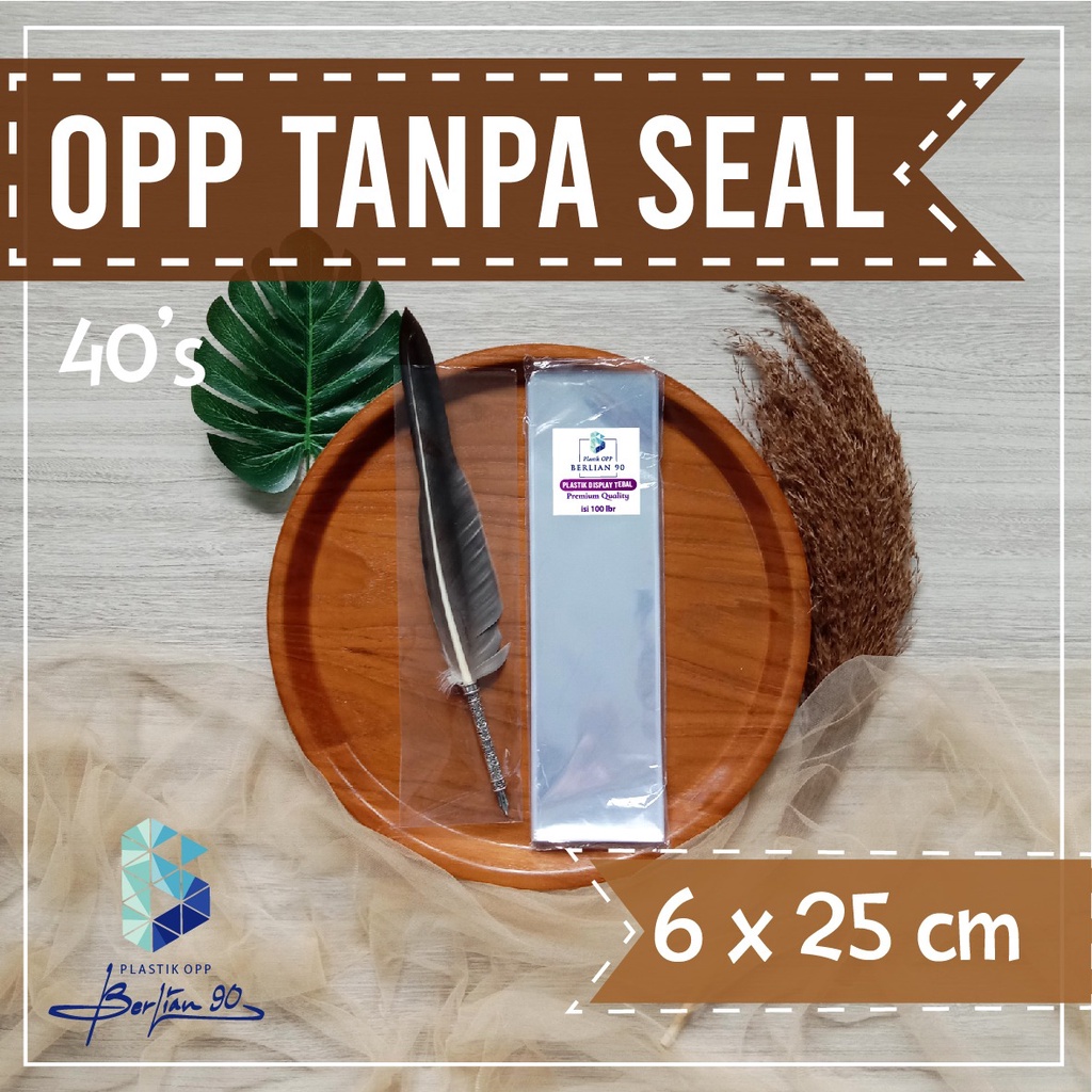 Plastik Opp Kaca 6 x 25 cm 40's / Plastik opp tanpa lem 6x25 isi 100 lembar tebal 40's Mic / Plastik