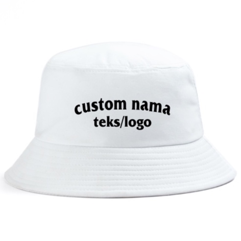 TOPI BUCKET HAT CUSTUM NAMA / LOGO TOPI BOLAK BALIK DEWASA