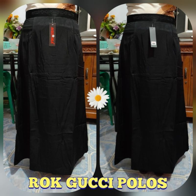 ROK GUCCI LINE-A PANJANG POLOS HITAM, PUTIH DAN NAVY ROK KANTOR