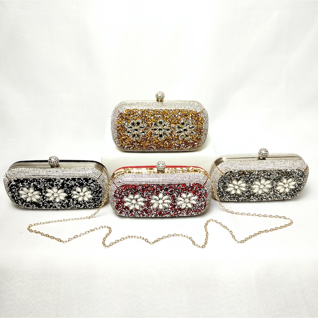 Clutch Pesta  Farnell Permata Berlian Import Tas Kondangan Kristal Rhinestones 20187