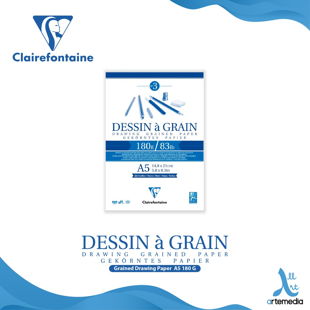 

Clairefontaine A5 Dessin a Grain Drawing Paper Sketch Pad