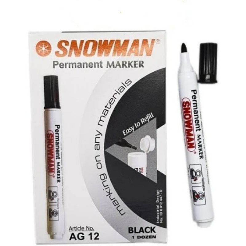 

Spidol Snowman AG-12 Permanent Market Harga Per Pcs