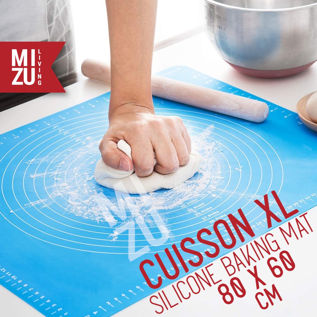 MIZU CUISSON XL 80x60 cm Non Stick Silicone Mat Alas Adonan Tatakan Kue Baking Pastry Mat BPA-Free