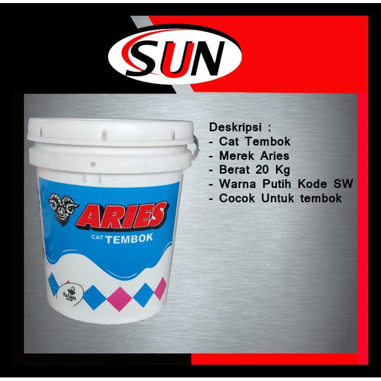 Cat Tembok Aries 20 Kg Sw Super White Putih ( Khusus Gojek )
