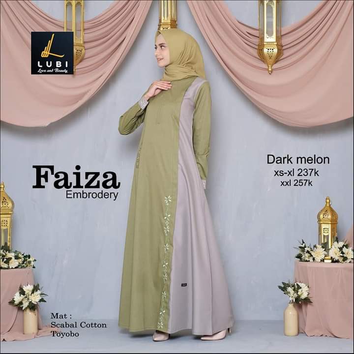 gamis lubi  Faiza embrodery terbaru original