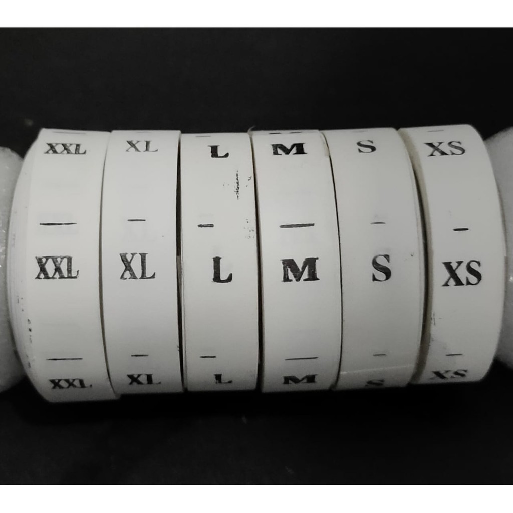 LABEL SIZE BAJU SABLON PUTIH - Label Ukuran Pakaian ISI 300 PCS