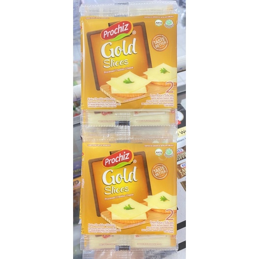 

Keju prochiz gold slice renceng isi 8 sachet/ 1 sachet isi 2 slice keju