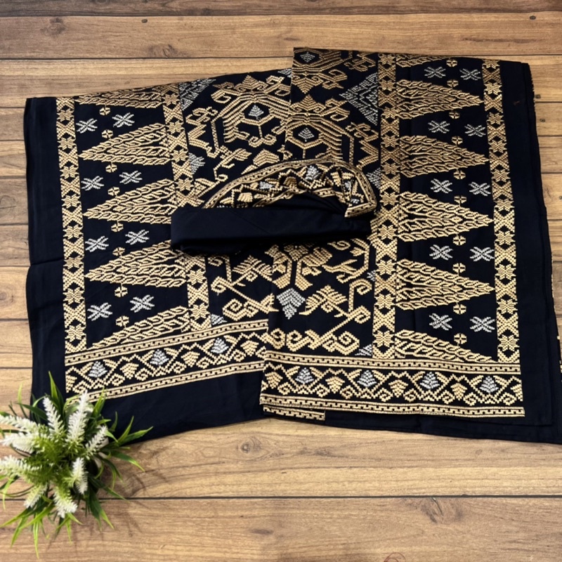 Set Couple Songket Bordir | Kamen Saput Udeng Bali | Pria &amp; Wanita