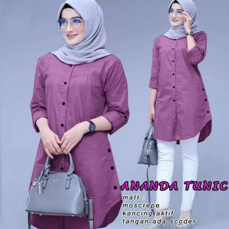 ATASAN WANITA MUSLIMAH BEST SELLER DINDA TUNIK  FIT L MURAH PROMO