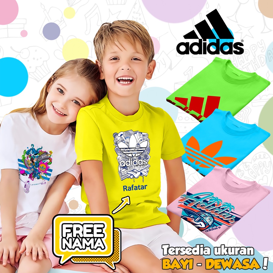 [FREE NAMA!!] Baju Kaos ANAK DAN DEWASA ADIDAS BANYAK MOTIF