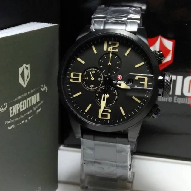 Jam Tangan Expedition E6386 Black / Grey Original
