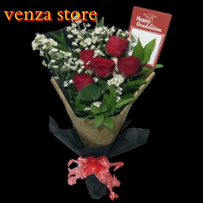 buket bunga wisuda bunga mawar asli hand bouquet florist