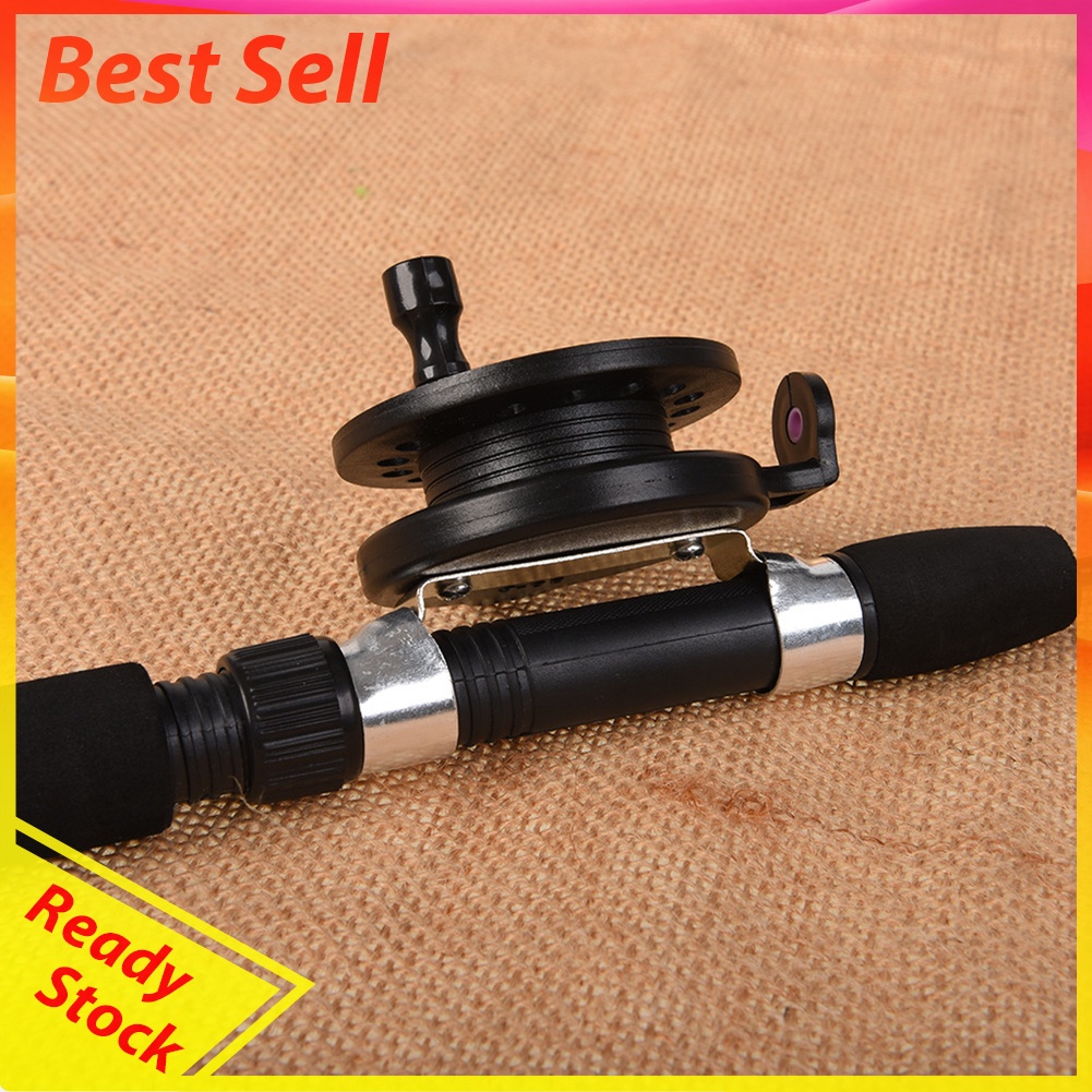 Winter Ice Fishing Rod Reel Combo Set 2 Sections Telescopic Fish Pole Wheel