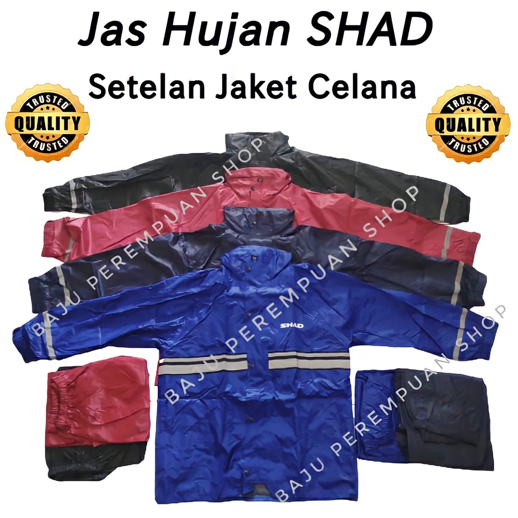 Jas Hujan SHAD mirip AXIO Raincoat Mantel Mantol Ujan Setelan Dewasa Stelan Baju Celana Cewek Cowok