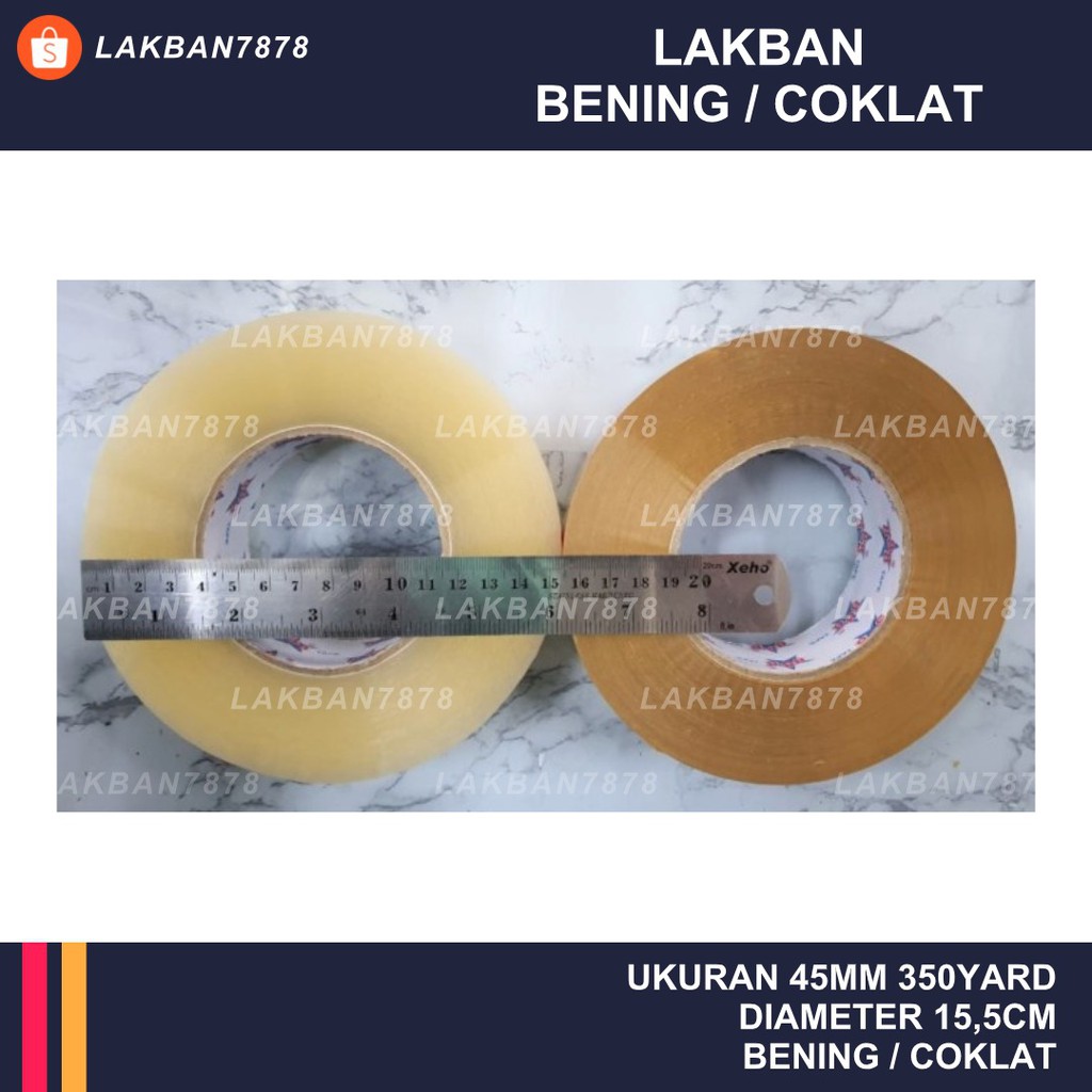 

Lakban Bening & Coklat 45mm x 350 Yard Diamater 15.5cm