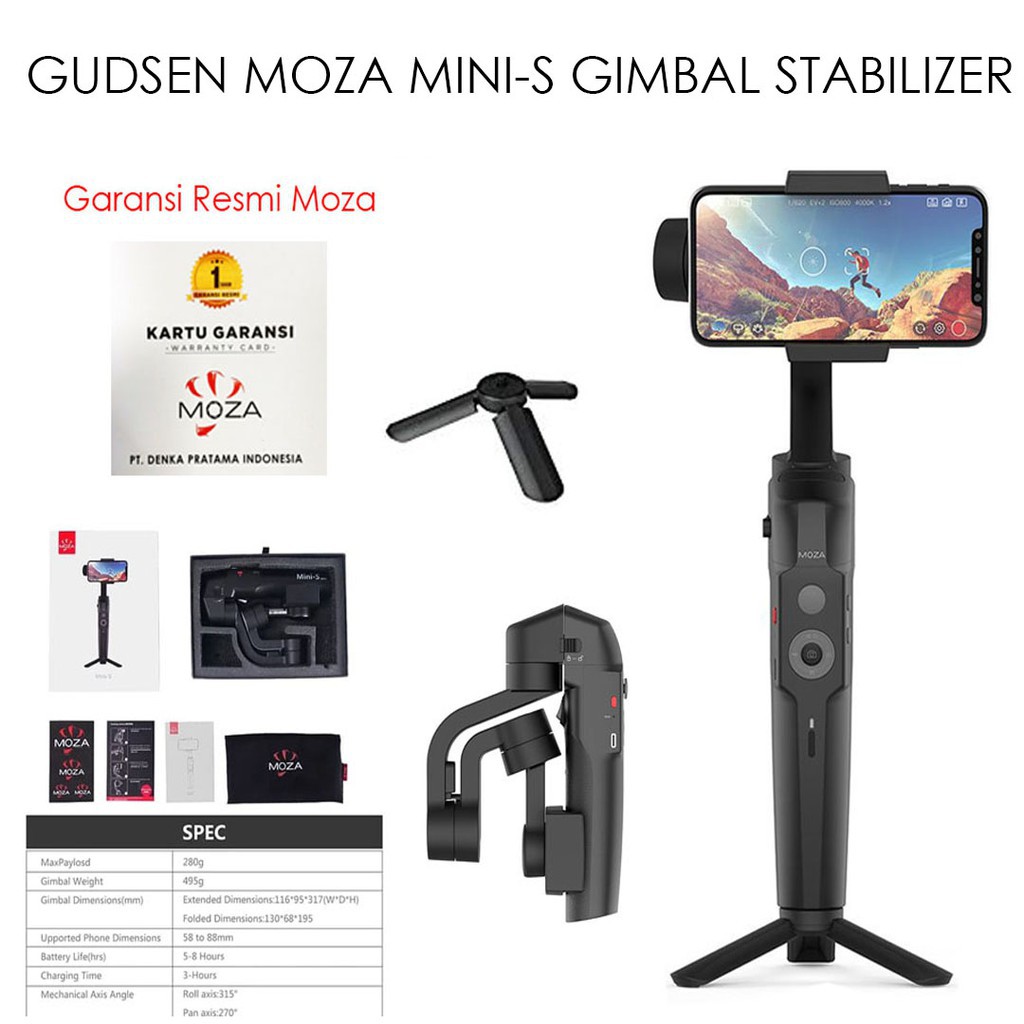 Moza Mini S Essentials 3-Axis Smartphone Gimbal Stabilizer - RESMI