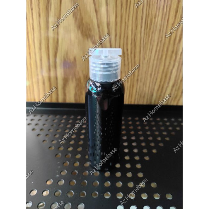 Botol Fliptop 100ml Hitam Tutup Natural - Botol Fliptop Round 100ml Hitam - Botol Fliptop 100ml