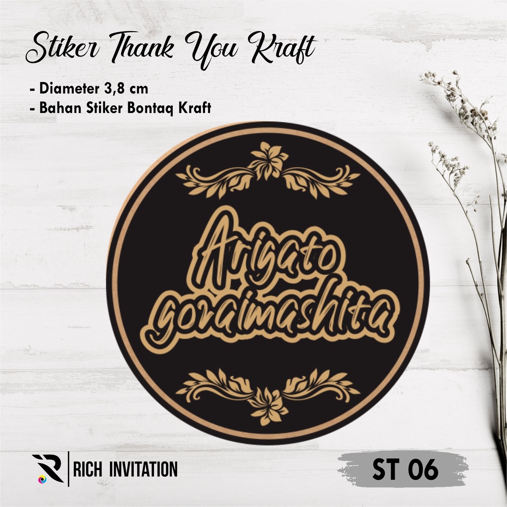 

STIKER LABEL STICKER SEGEL THANK YOU KRAFT MURAH ST 06