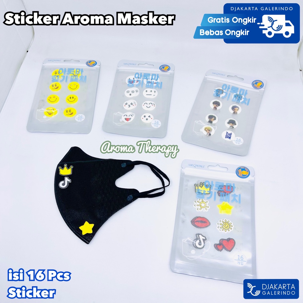 Stiker Aroma Masker / Sticker Masker / Masker Patch / Aromaterapi Pengharum Masker isi 16Pcs