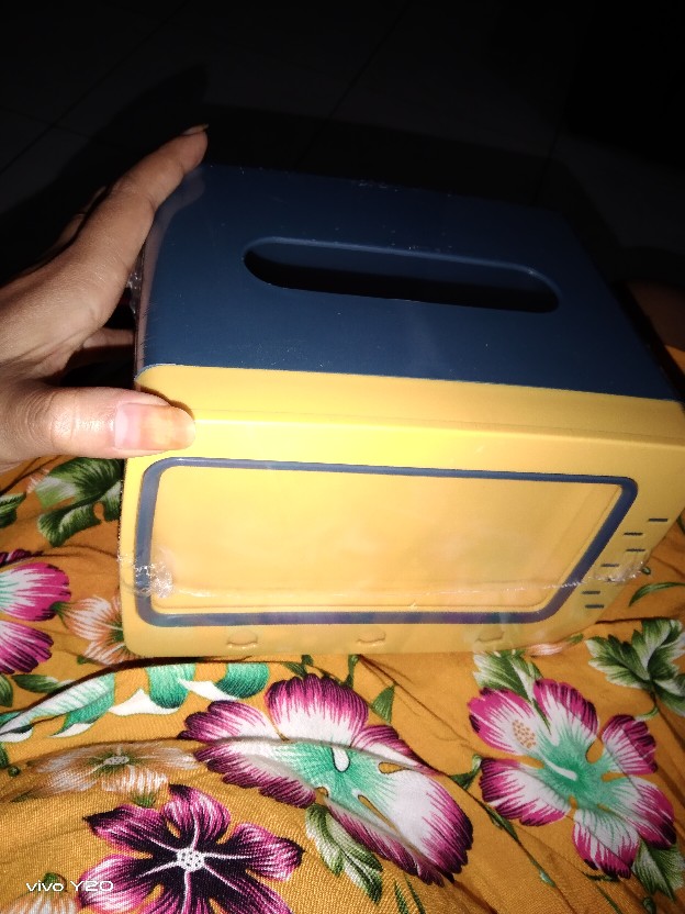 Kotak Tisue Bentuk Desktop Tv Multi Fungsi. Tisue Box Dengan Holder Kardus Warna Biru