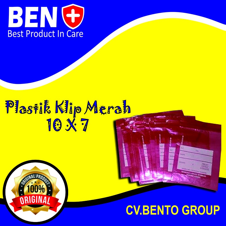 plastik klip obat 10×7 merah