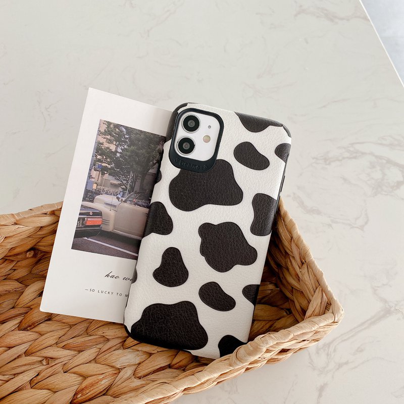 Cow Pattern Soft Case OPPO A31 A9 A5 A33 A53 2020 A7 A5S A12 A11K A91 Reno 3 5 A3S Realme C1 X XT F9 Pro A83 A57 A39 F1S A52 A92 K3 K5 Black And White Casing Xiaomi Redmi Note 8 Pro 9