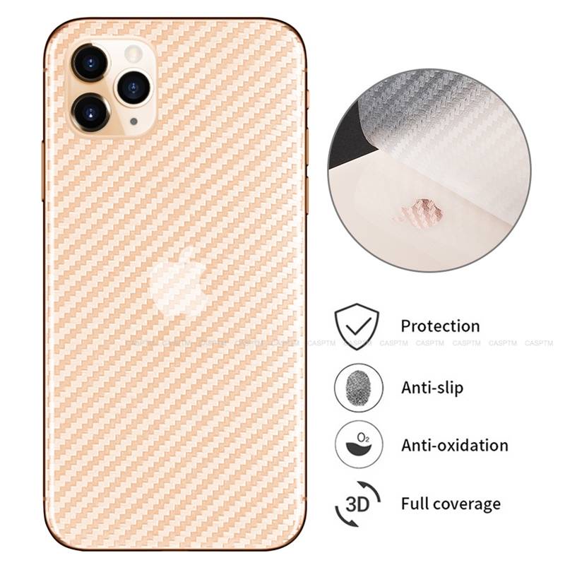 Stiker Pelindung Layar Transparan Bahan Carbon Fiber Untuk Iphone 11 12 13 Pro Max Mini 7 8 Plus X Xs Max Xr Se 2020