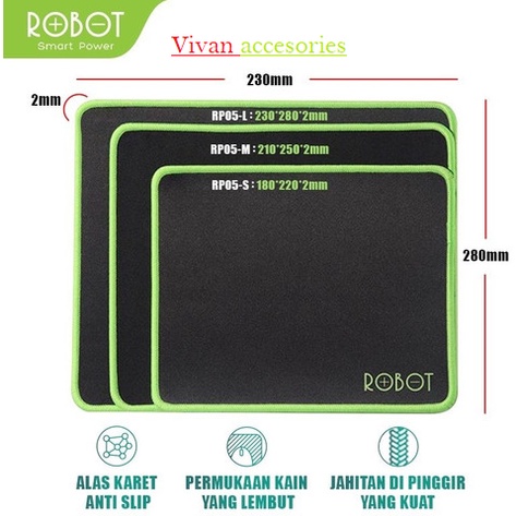 Mousepad Gaming Robot MP05 / RP05 Mousepad Anti-Skid E-Sport Series ada 3 Ukuran L-M-S Original Resmi