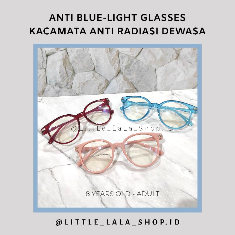 kacamata anti blueray dewasa / kacamata frame merah / frame biru / frame pink
