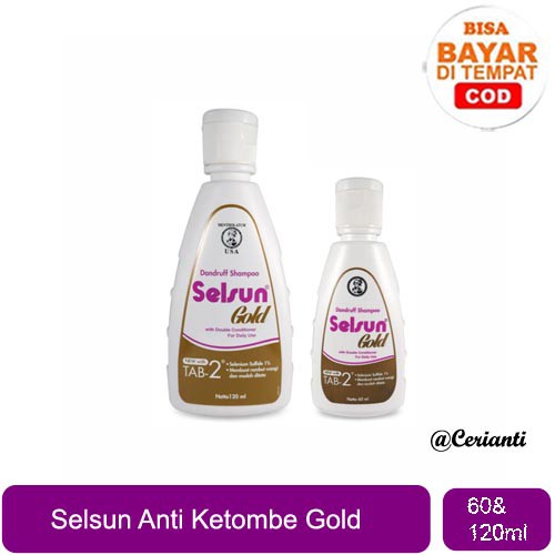 SELSUN Shampoo Conditioner Series | Sampo anti ketombe Gold 60 &amp; 120 ML_Cerianti