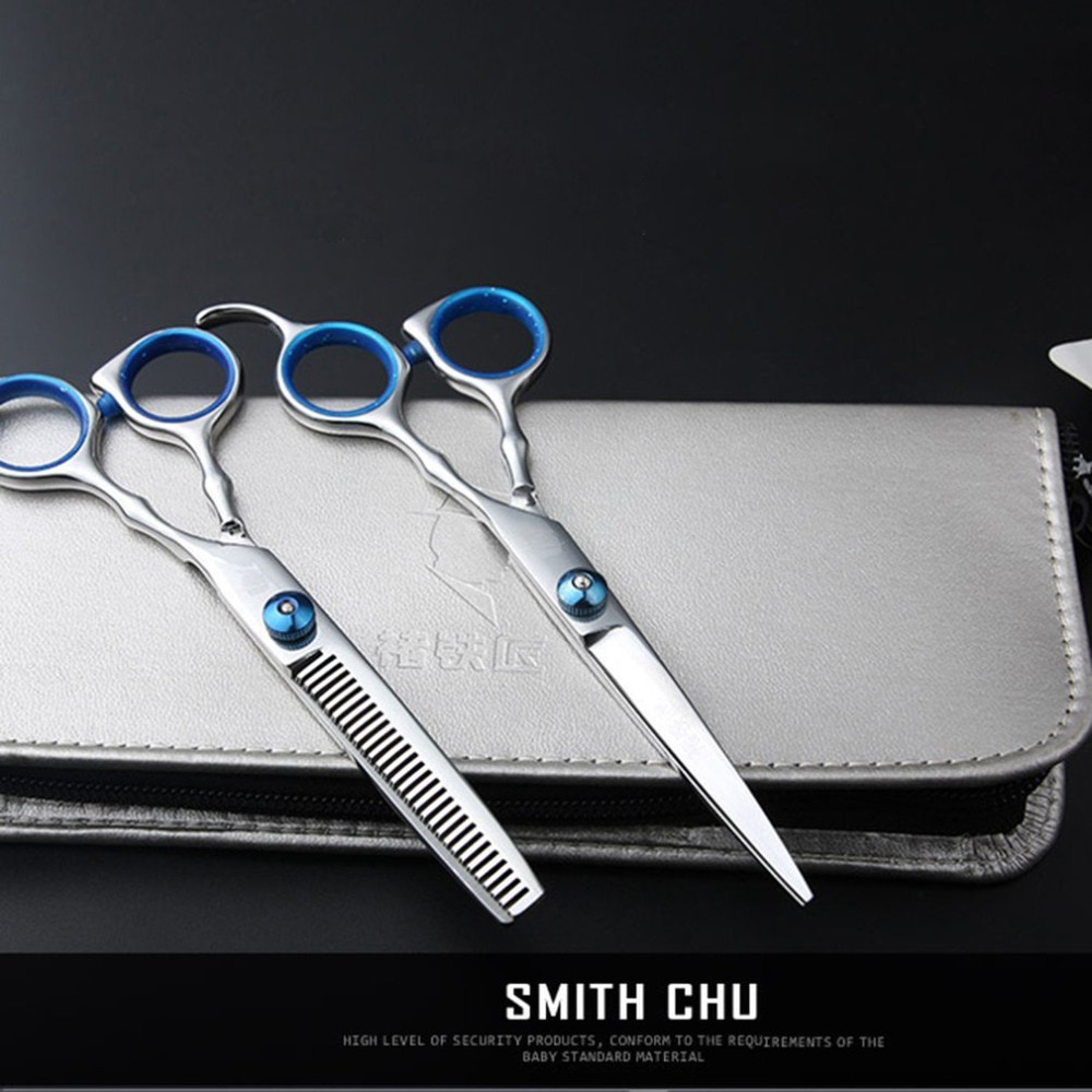 Gunting Rambut Salon PROFESIONAL, Stainless Steel salon rias Sharp Blade Professional Hair Scissors 6.0 Salon Hair Cutting Shears Barber Scissors Hair Professional Hairdressing Scissors Hair Scissors Set 6 Inch Cutting Thinning Styling Tool Salon