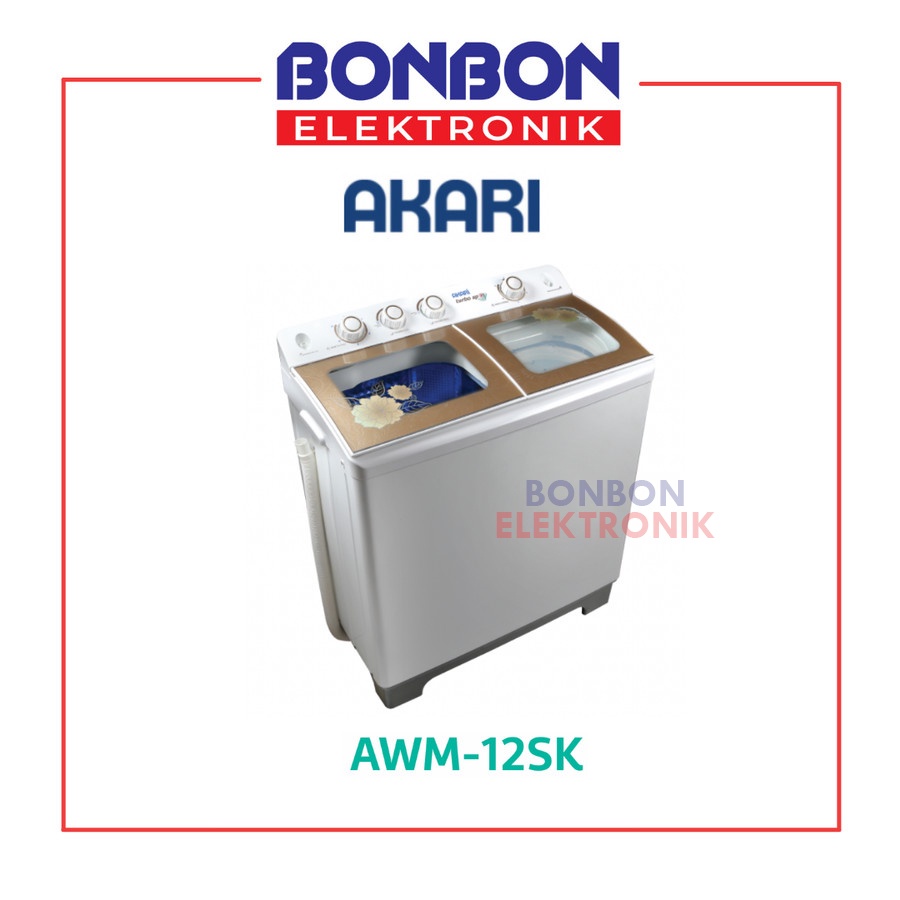 Akari Mesin Cuci 2 Tabung 12KG AWM-12SK / AWM12SK