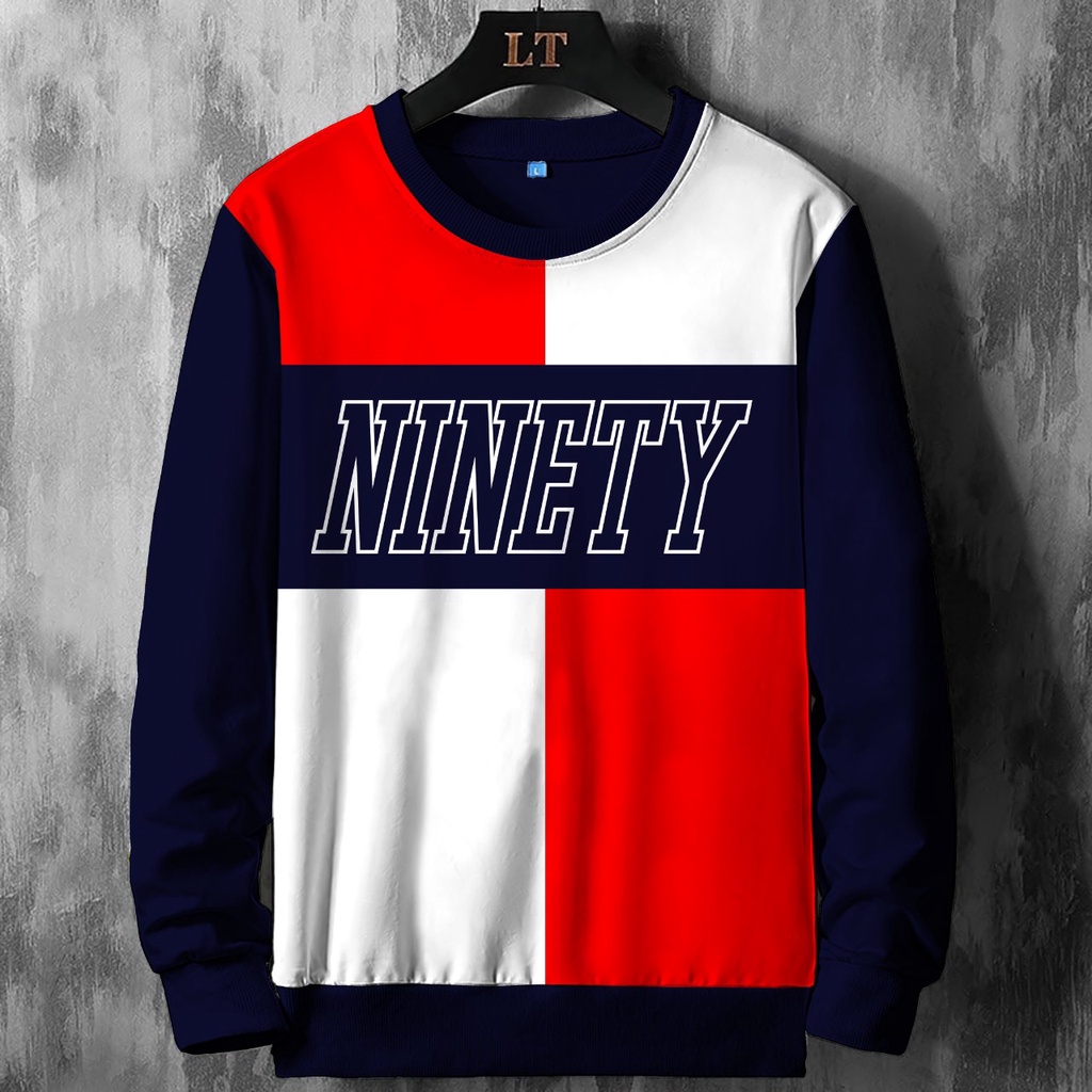 Sweater Pria/Sweter Pria/Sweter/Sweater NINETY Kombinasi Bordir Bahan Fleece - Yu Taka