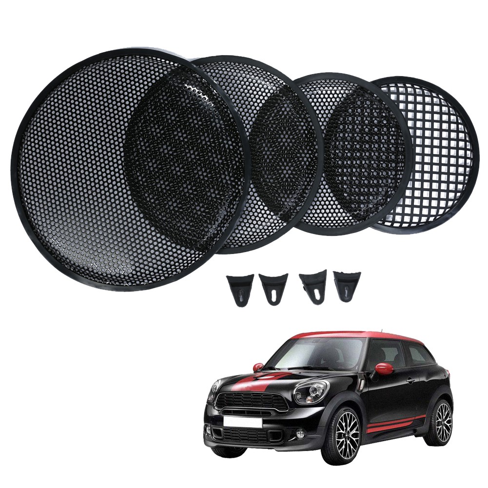 Cover Speaker Subwoofer Mobil Bahan Mesh Metal Warna Hitam Ukuran