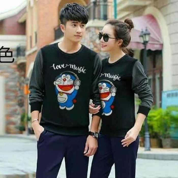 Couple dora music hitam-abu tua SW