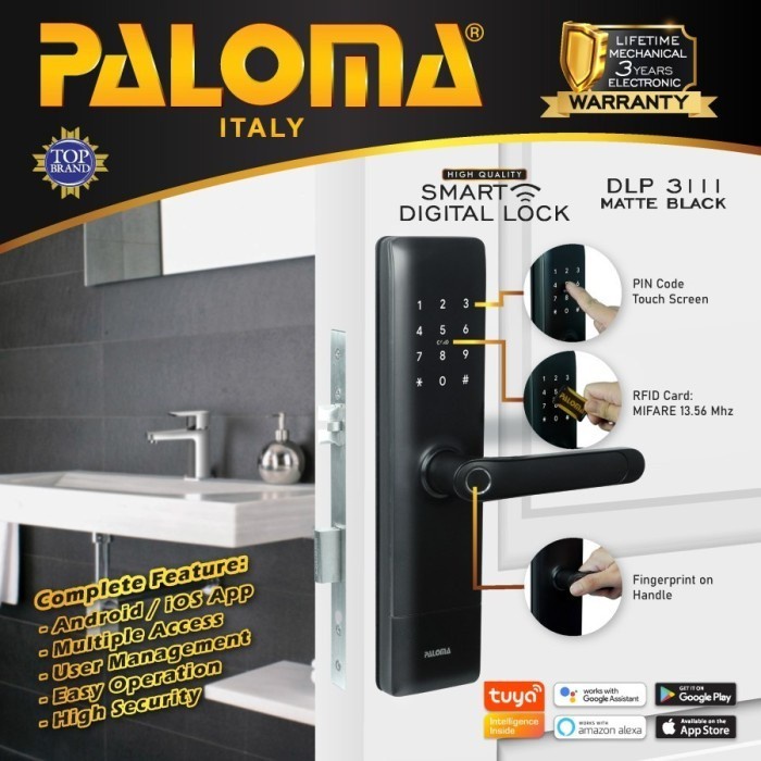 Paloma Kunci Pintu Digital / Smart Lock Digital DLP311 TUYA