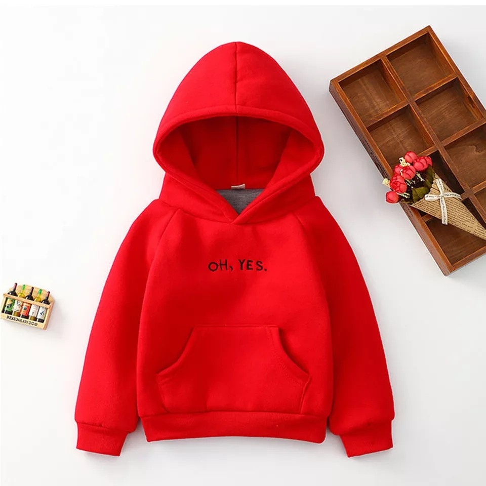 OH YES Jumper Hoodie Logo Bordir Anak II Sweater Hoodie Aank Bordir Bahan Baby Tery Size S-Xl