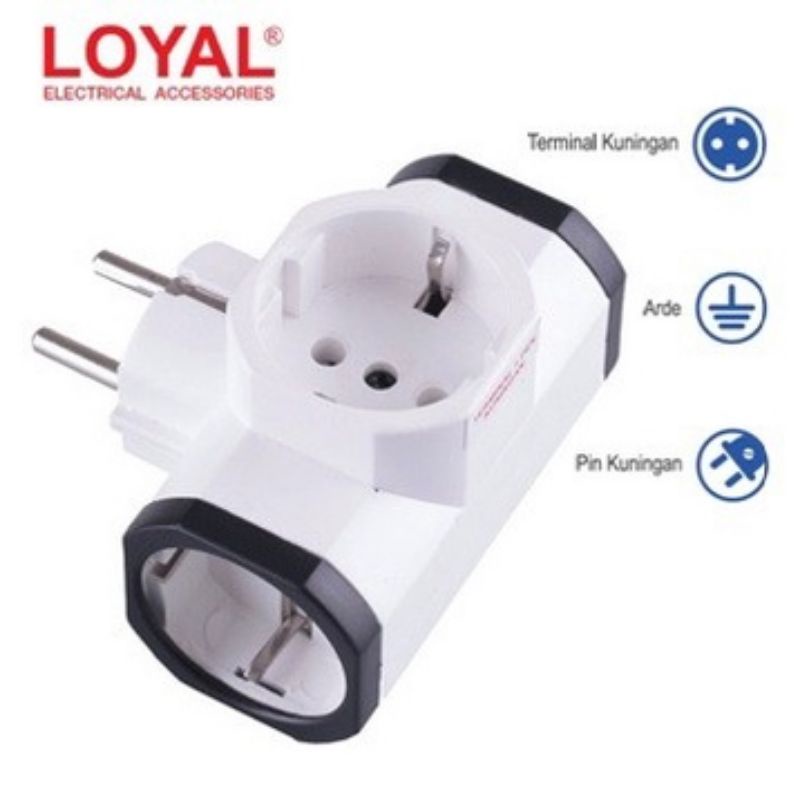 Colokan Steker T Bambu arde  loyal/Colokan cabang T loyal