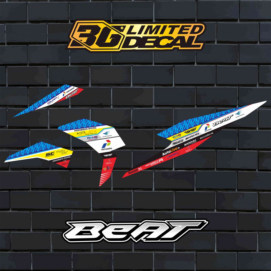 Striping BEAT DELUXE 2020 Motif Pertamina Mandalika