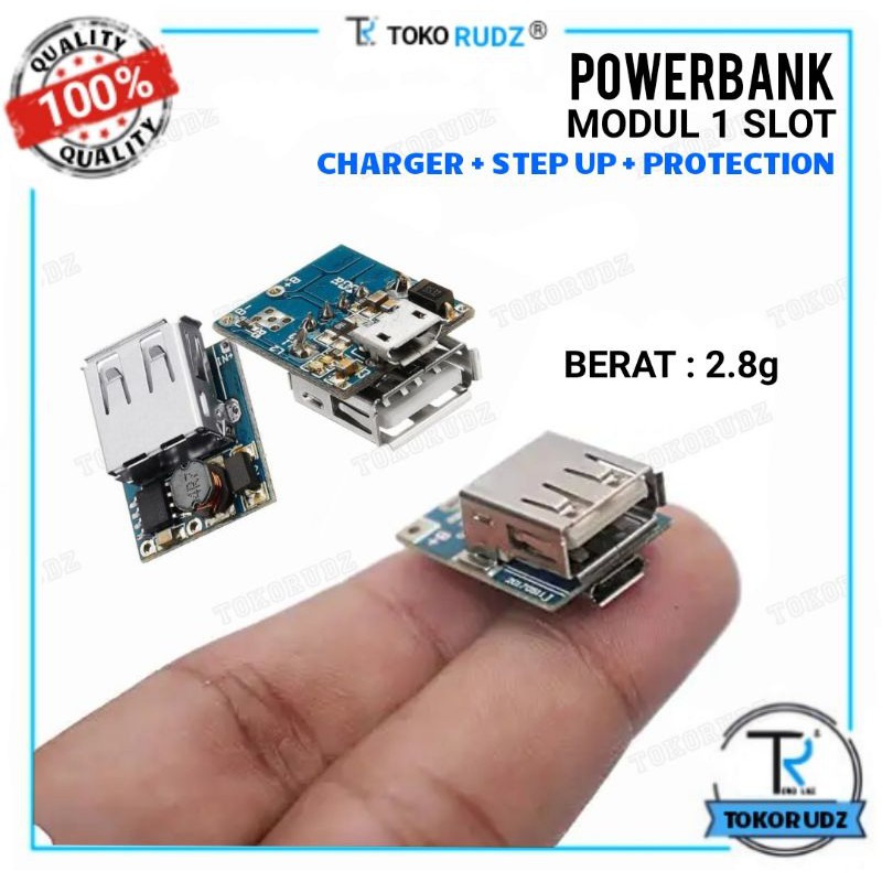 Modul Cas Powerbank 1 Slot 5V 1A Multi Charger + Step Up DC + Protection